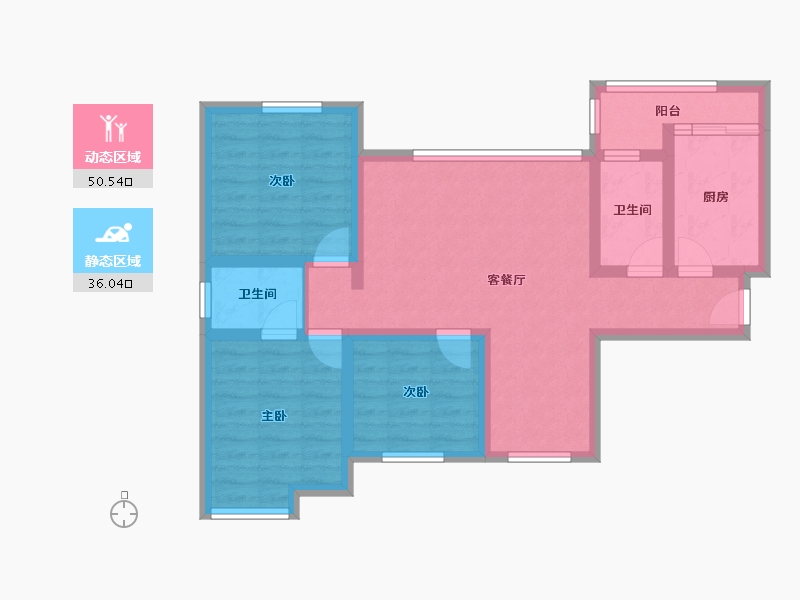 四川省-成都市-世豪金河谷1号楼112m²-75.52-户型库-动静分区