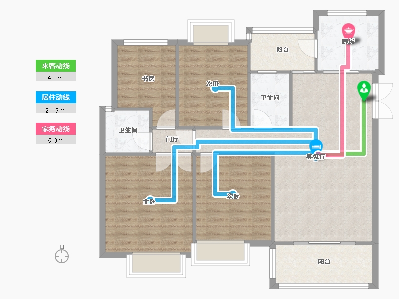 四川省-成都市-西蜀祥瑞府5号楼116m²-102.16-户型库-动静线