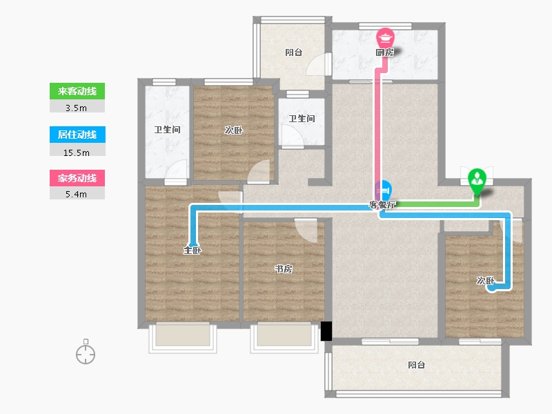 四川省-成都市-卓越樾山府1号楼,5号楼11号楼,143m²-117.02-户型库-动静线