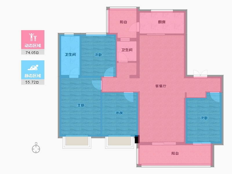 四川省-成都市-卓越樾山府1号楼,5号楼11号楼,143m²-117.02-户型库-动静分区