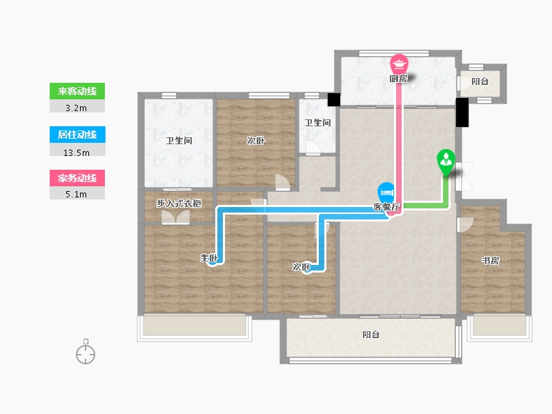 四川省-成都市-新尚尚院15号楼,17号楼,18号楼,21号楼148m²-118.39-户型库-动静线