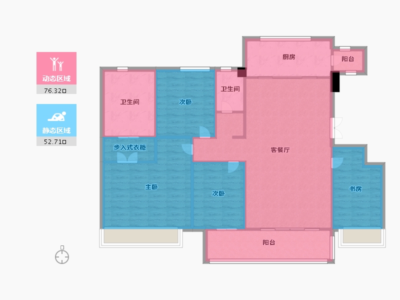 四川省-成都市-新尚尚院15号楼,17号楼,18号楼,21号楼148m²-118.39-户型库-动静分区