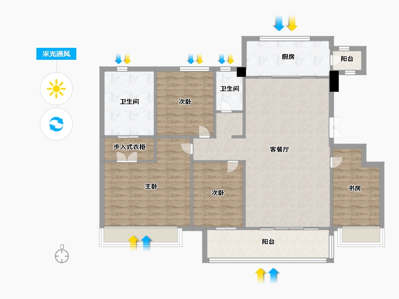 四川省-成都市-新尚尚院15号楼,17号楼,18号楼,21号楼148m²-118.39-户型库-采光通风