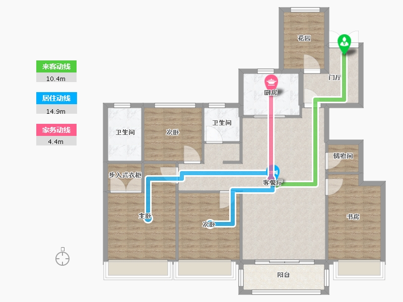 四川省-成都市-新尚尚院15号楼,17号楼,18号楼,21号楼161m²-128.90-户型库-动静线