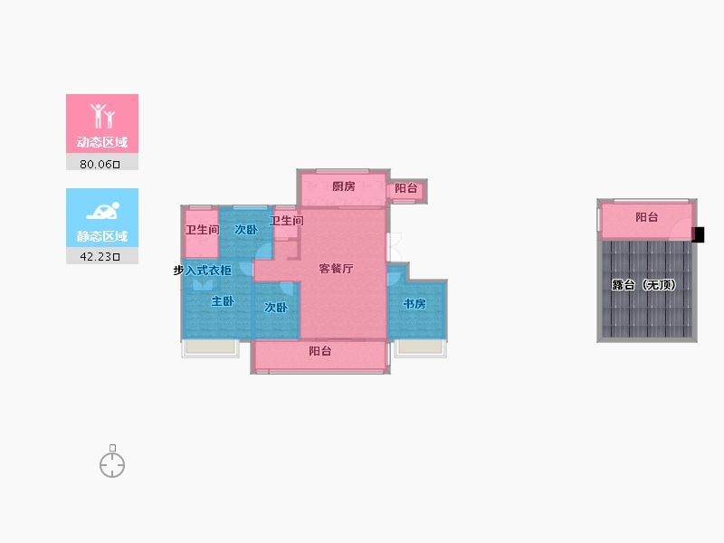 四川省-成都市-新尚尚院15号楼,17号楼,18号楼,21号楼171m²-136.80-户型库-动静分区