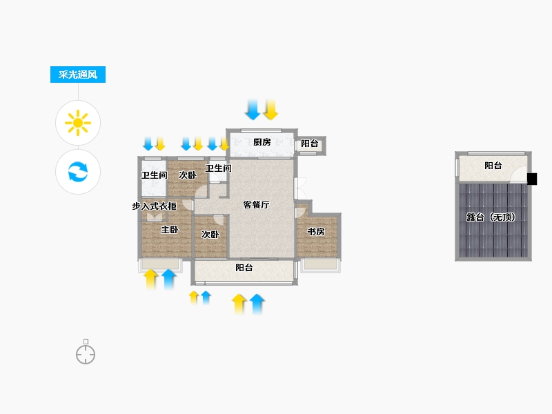 四川省-成都市-新尚尚院15号楼,17号楼,18号楼,21号楼171m²-136.80-户型库-采光通风