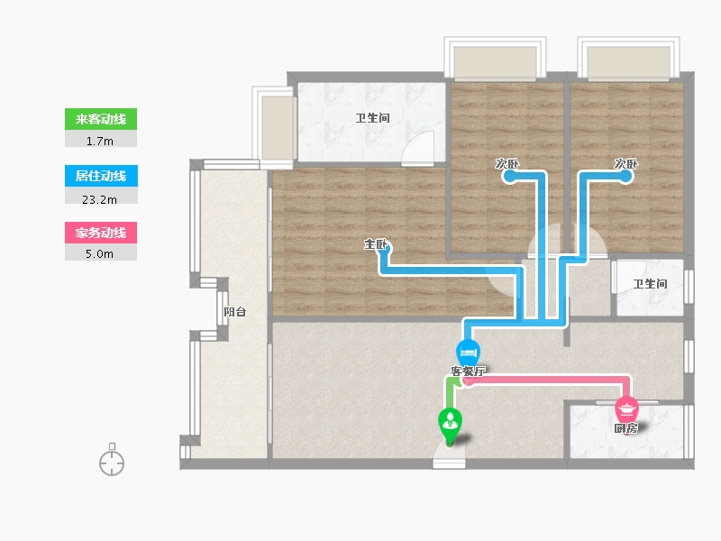 四川省-成都市-东山府锦118m²-93.75-户型库-动静线