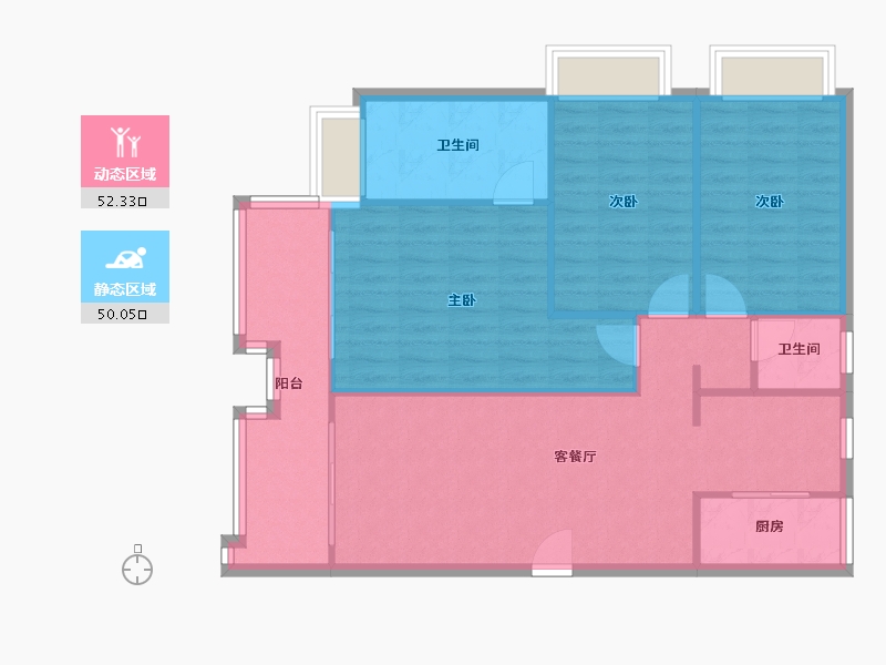 四川省-成都市-东山府锦118m²-93.75-户型库-动静分区