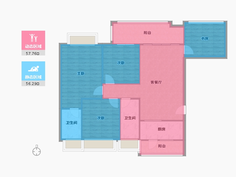 四川省-成都市-东山府锦4号楼119m²-104.33-户型库-动静分区