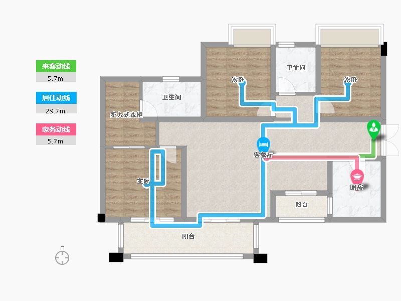 四川省-成都市-金强悦府2栋133m²-100.80-户型库-动静线