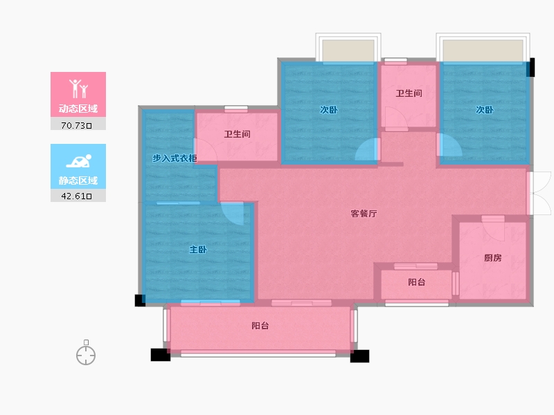 四川省-成都市-金强悦府2栋133m²-100.80-户型库-动静分区