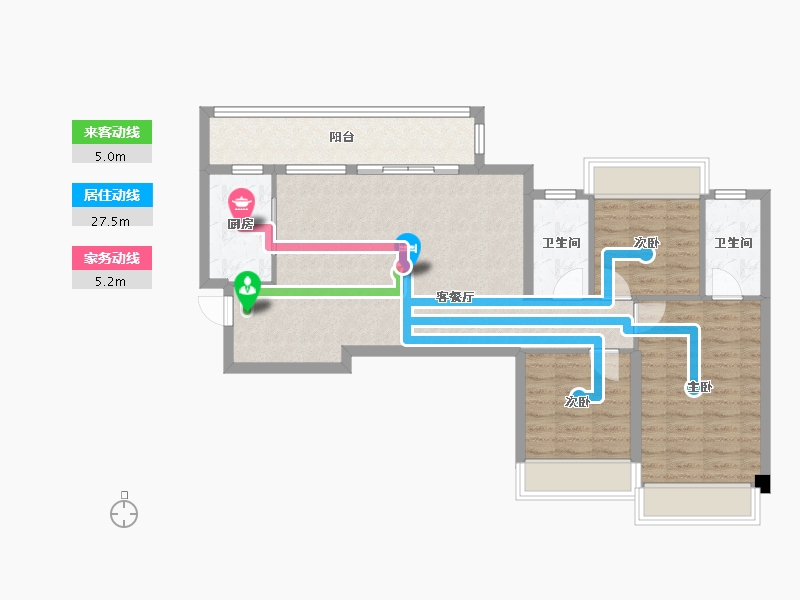 四川省-成都市-时代风华1号楼,2号楼,3号楼115m²-87.89-户型库-动静线