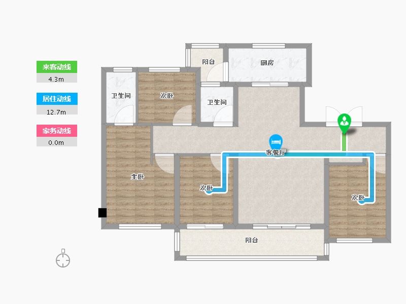 四川省-成都市-龙湖中骏光明璟悦天著136m²-108.81-户型库-动静线