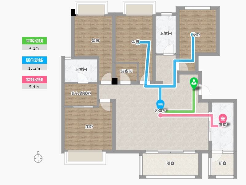 四川省-成都市-龙润丰锦7号楼,8号楼,9号楼,10号楼,11号楼,12号楼145m²-115.79-户型库-动静线