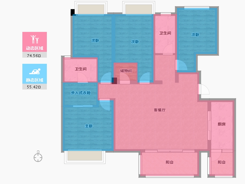 四川省-成都市-龙润丰锦7号楼,8号楼,9号楼,10号楼,11号楼,12号楼145m²-115.79-户型库-动静分区