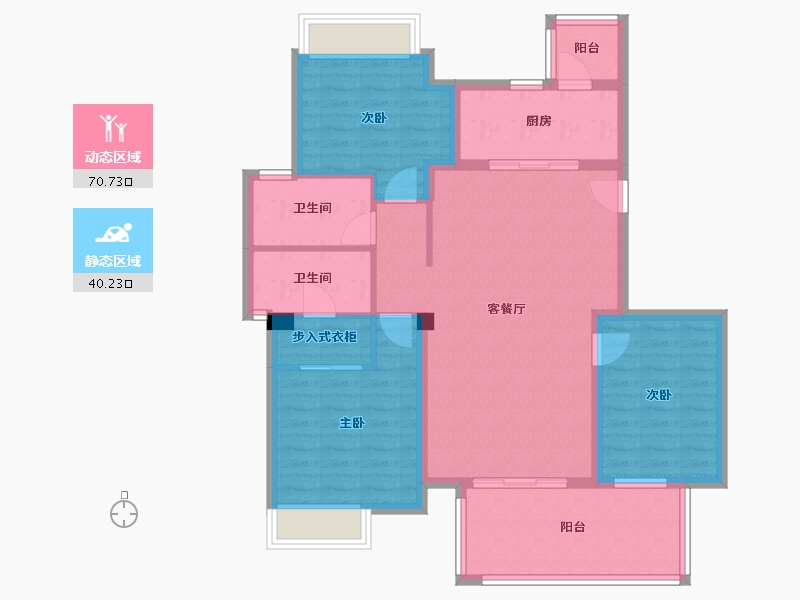 四川省-成都市-龙润丰锦4号楼128m²-99.35-户型库-动静分区