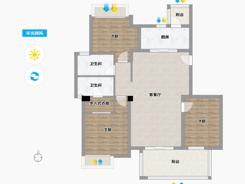 四川省-成都市-龙润丰锦4号楼128m²-99.35-户型库-采光通风