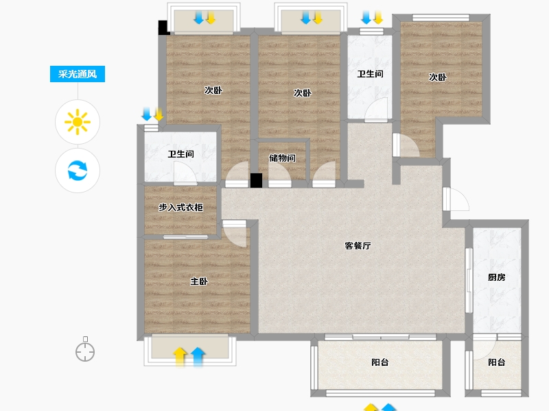 四川省-成都市-龙润丰锦7号楼,8号楼,9号楼,10号楼,11号楼,12号楼145m²-115.79-户型库-采光通风