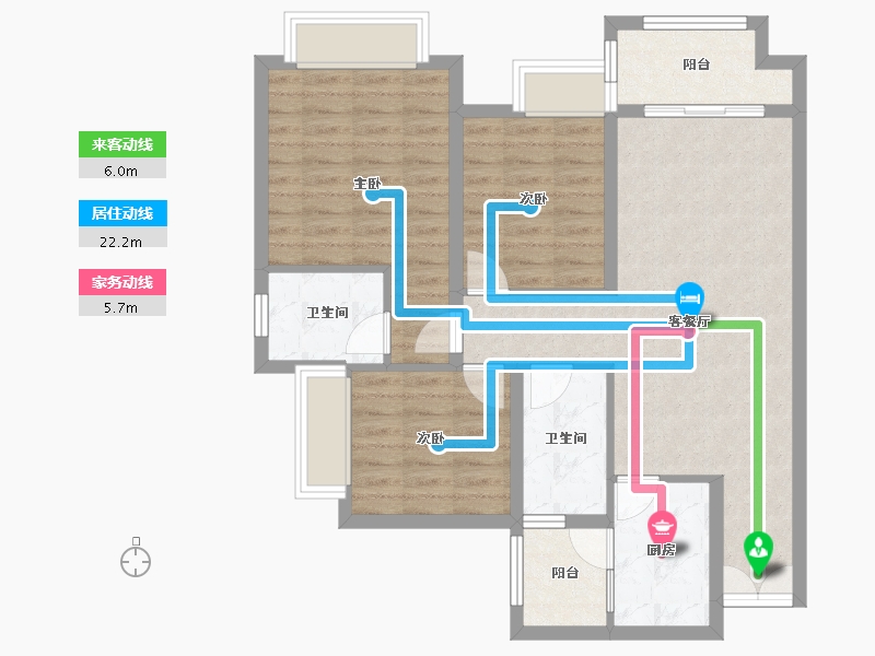 四川省-成都市-合谊万璟台8栋111m²-84.21-户型库-动静线