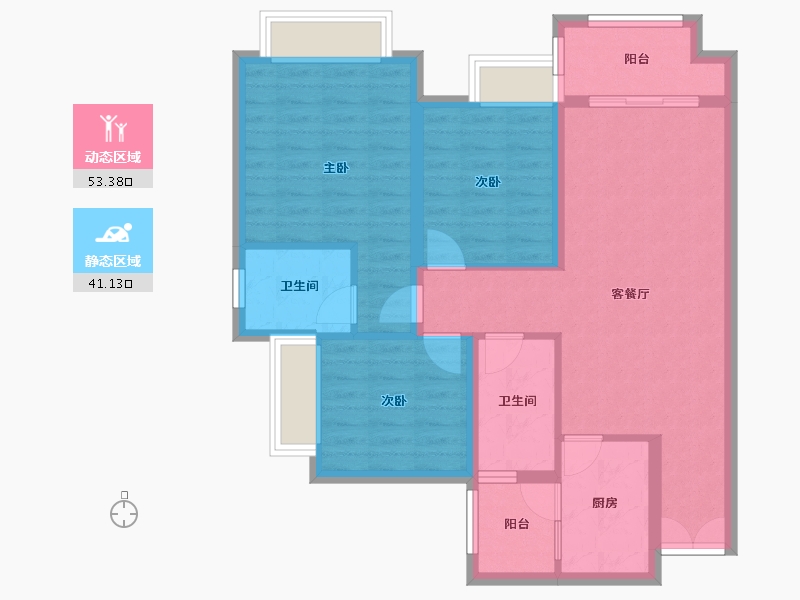 四川省-成都市-合谊万璟台8栋111m²-84.21-户型库-动静分区