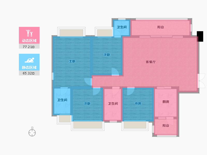 四川省-成都市-梵悦里158m²-127.75-户型库-动静分区