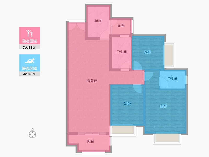 四川省-成都市-合谊万璟台6栋,7栋116m²-89.98-户型库-动静分区