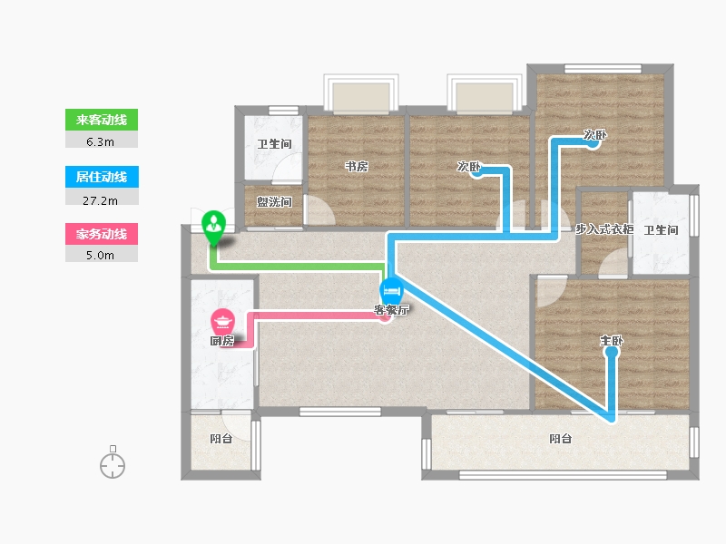 四川省-成都市-合谊万璟台6栋,8栋135m²-110.81-户型库-动静线