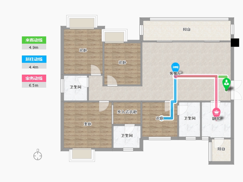 四川省-成都市-合谊万璟台6栋,141m²-114.90-户型库-动静线