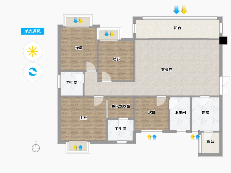 四川省-成都市-合谊万璟台6栋,141m²-114.90-户型库-采光通风