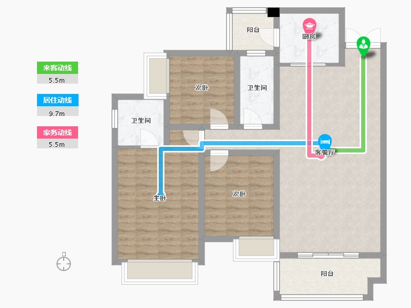 四川省-成都市-梵悦里121m²-99.08-户型库-动静线