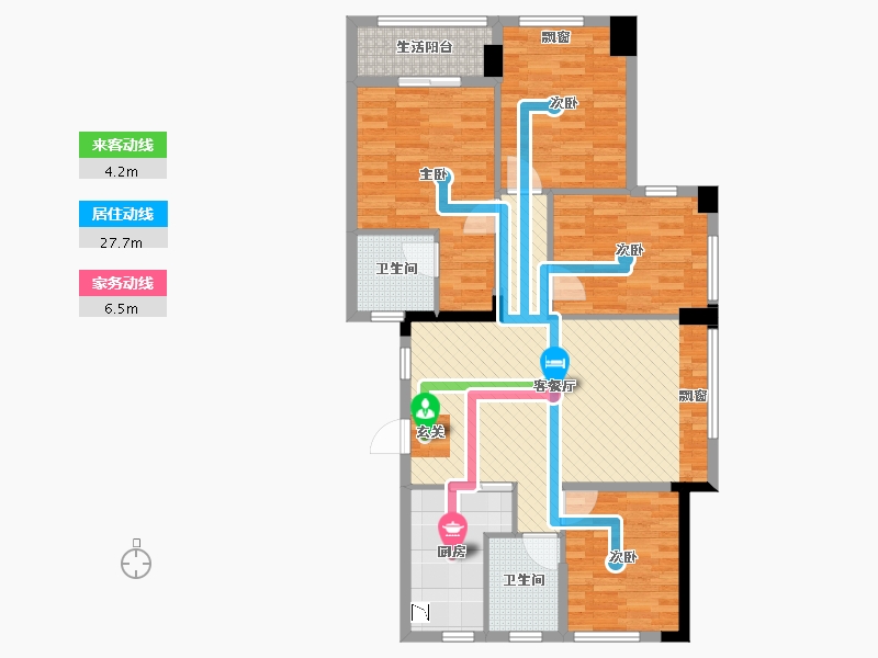 浙江省-杭州市-建德玉兰花园-101.67-户型库-动静线