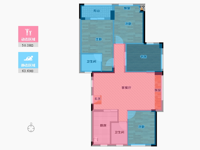 浙江省-杭州市-建德玉兰花园-101.68-户型库-动静分区