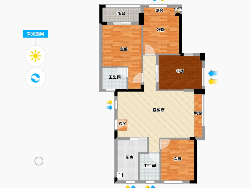 浙江省-杭州市-建德玉兰花园-101.68-户型库-采光通风