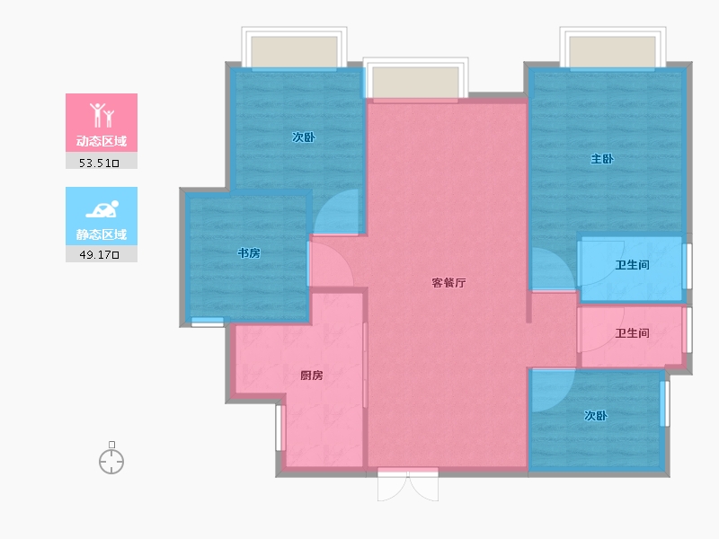 四川省-成都市-龙樾118m²-94.41-户型库-动静分区