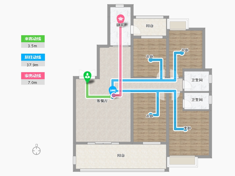 四川省-成都市-万和嘉苑4栋,5栋176m²-138.00-户型库-动静线