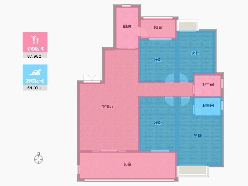 四川省-成都市-万和嘉苑4栋,5栋176m²-138.00-户型库-动静分区