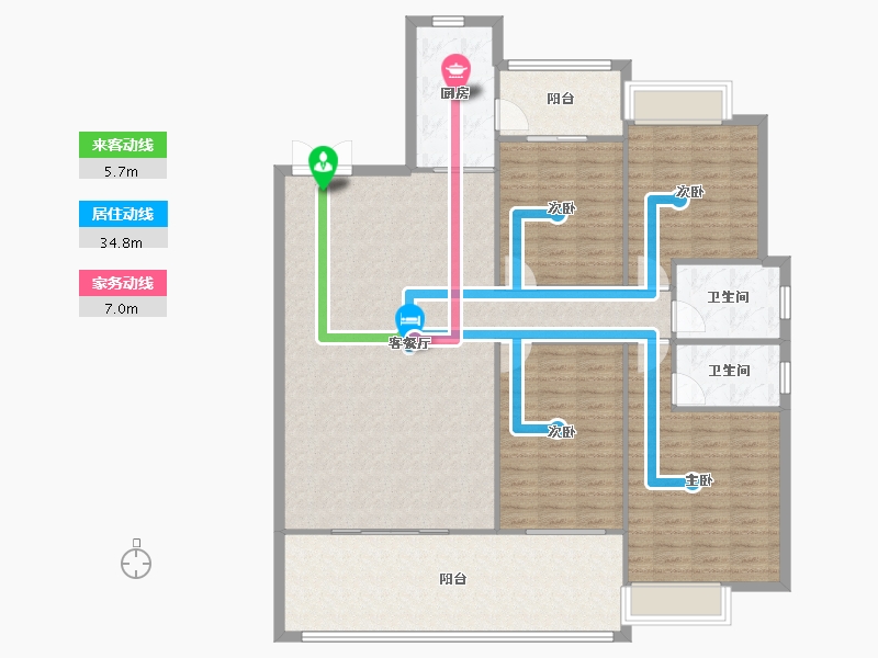 四川省-成都市-万和嘉苑5栋182m²-149.75-户型库-动静线