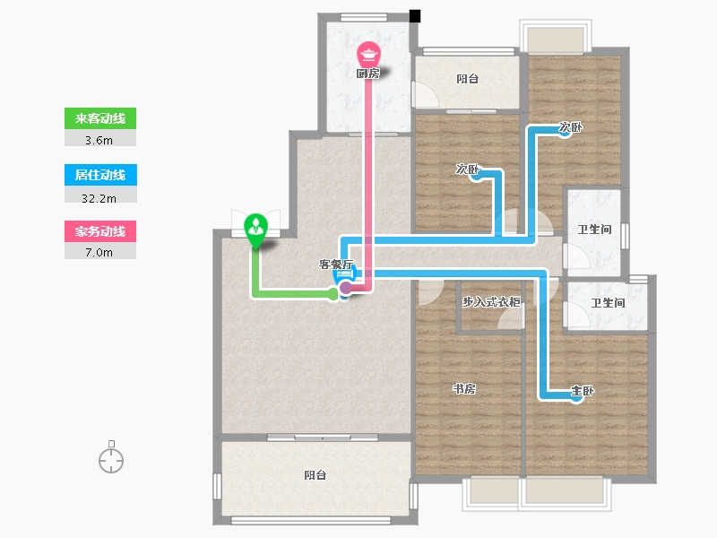 四川省-成都市-万和嘉苑4栋,5栋181m²-148.33-户型库-动静线