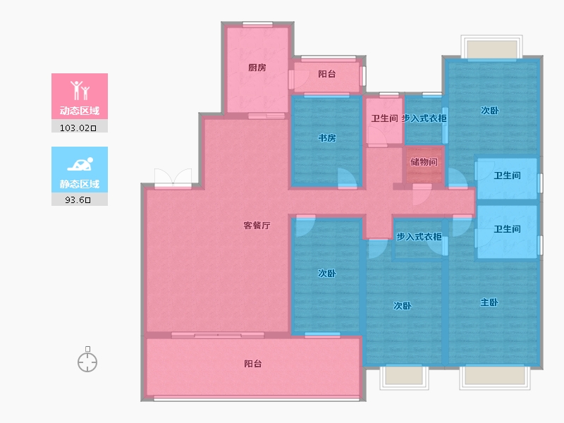 四川省-成都市-万和嘉苑4栋228m²-176.40-户型库-动静分区