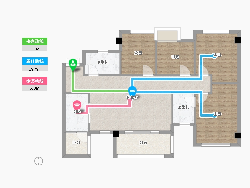 四川省-成都市-西宸春天1号楼,2号楼117m²-94.66-户型库-动静线