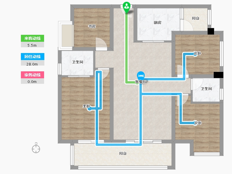 四川省-成都市-西宸春天1号楼,2号楼127m²-101.19-户型库-动静线