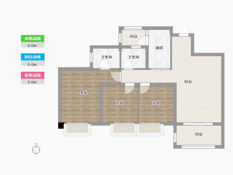 四川省-成都市-铂景台1号楼,4号楼105m²-81.36-户型库-动静线