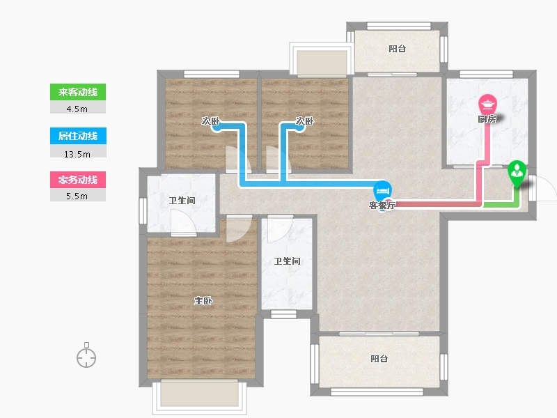 四川省-成都市-铂景台2号楼114m²-88.23-户型库-动静线