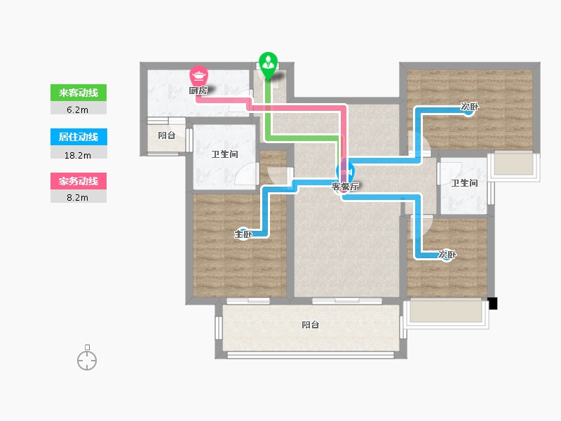 四川省-成都市-铂景台2号楼118m²-89.83-户型库-动静线