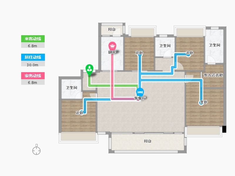 四川省-成都市-佳兆业珑玺3栋,4栋,5栋171m²-136.81-户型库-动静线