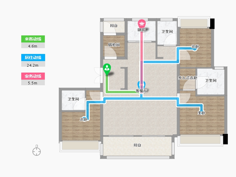 四川省-成都市-佳兆业珑玺13栋169m²-135.20-户型库-动静线