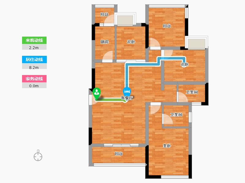 四川省-成都市-白鹤一号C2'户型113m²-90.00-户型库-动静线