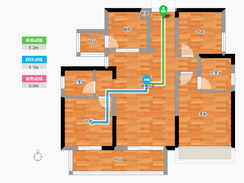 四川省-成都市-蓝光爱普雍锦府5号楼,1号楼,2号楼,3号楼,4号楼113m²-85.63-户型库-动静线