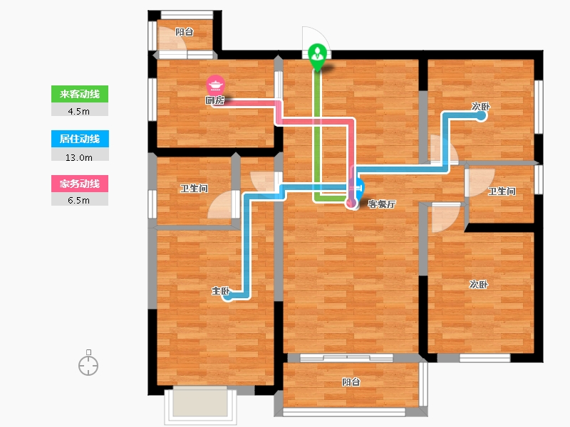 四川省-成都市-珑山樾4号楼117m²-90.07-户型库-动静线