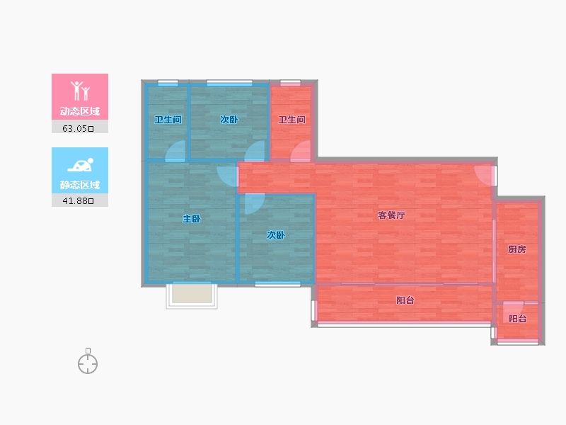 四川省-成都市-珑山樾4号楼119m²-96.33-户型库-动静分区